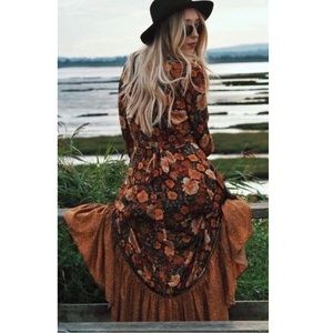 FARM Rio dress Madrid wrap maxi floral ruffle boho